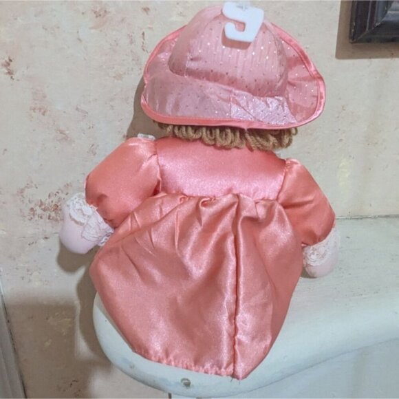 TB Trading co   Vintage Rag Doll With Pink Dress & Hat 17" freckles - Picture 2 of 7